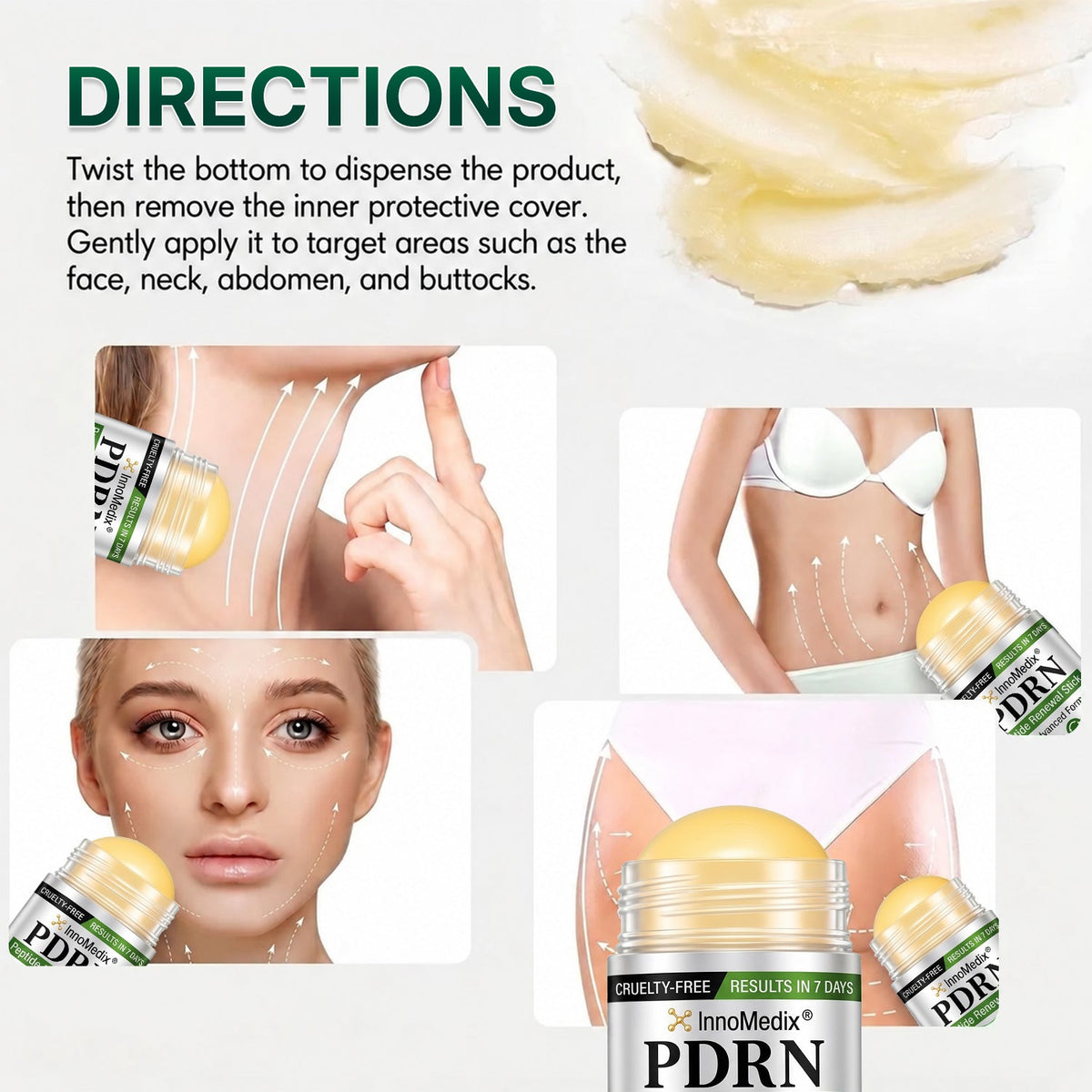 InnoMedix® 🧬𝑷𝑫𝑹𝑵 𝑨𝒏𝒕𝒊-𝑨𝒈𝒊𝒏𝒈 & 𝑻𝒂𝒓𝒈𝒆𝒕𝒆𝒅 𝑺𝒌𝒊𝒏 𝑹𝒆𝒏𝒆𝒘𝒂𝒍 𝑺𝒕𝒊𝒄𝒌 (𝑯𝒆𝒍𝒑𝒔 𝒗𝒊𝒔𝒊𝒃𝒍𝒚 𝒔𝒎𝒐𝒐𝒕𝒉 𝒘𝒓𝒊𝒏𝒌𝒍𝒆𝒔, 𝒔𝒖𝒑𝒑𝒐𝒓𝒕𝒔 𝒂 𝒇𝒊𝒓𝒎𝒆𝒓-𝒍𝒐𝒐𝒌𝒊𝒏𝒈 𝒔𝒌𝒊𝒏 𝒂𝒑𝒑𝒆𝒂𝒓𝒂𝒏𝒄𝒆 & 𝒊𝒎𝒑𝒓𝒐𝒗𝒆𝒔 𝒕𝒉𝒆 𝒂𝒑𝒑𝒆𝒂𝒓𝒂𝒏𝒄𝒆 𝒐𝒇 𝒗𝒊𝒔𝒊𝒃𝒍𝒆 𝒔𝒌𝒊𝒏 𝒔𝒑𝒐𝒕𝒔)