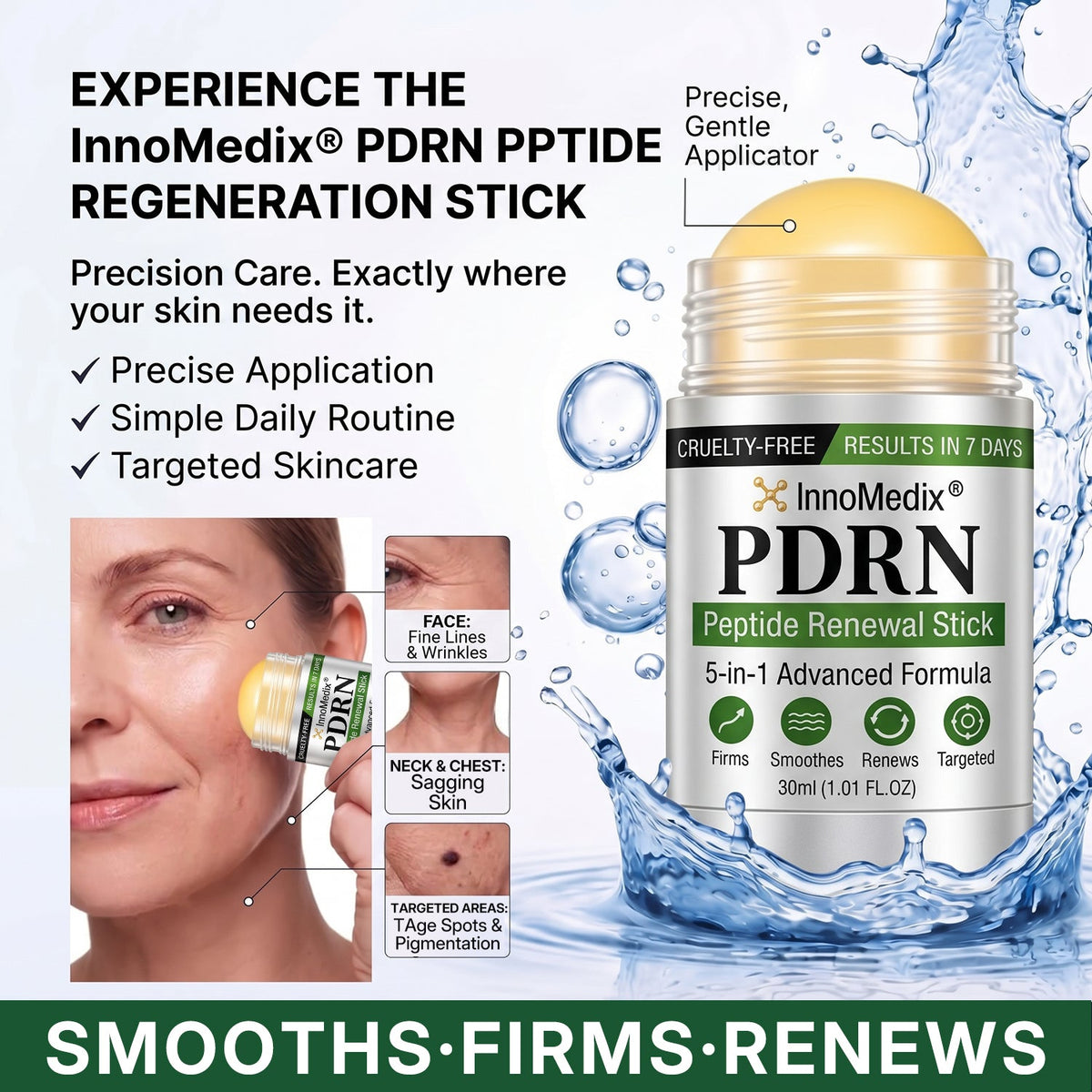 InnoMedix® 🧬𝑷𝑫𝑹𝑵 𝑨𝒏𝒕𝒊-𝑨𝒈𝒊𝒏𝒈 & 𝑻𝒂𝒓𝒈𝒆𝒕𝒆𝒅 𝑺𝒌𝒊𝒏 𝑹𝒆𝒏𝒆𝒘𝒂𝒍 𝑺𝒕𝒊𝒄𝒌 (𝑯𝒆𝒍𝒑𝒔 𝒗𝒊𝒔𝒊𝒃𝒍𝒚 𝒔𝒎𝒐𝒐𝒕𝒉 𝒘𝒓𝒊𝒏𝒌𝒍𝒆𝒔, 𝒔𝒖𝒑𝒑𝒐𝒓𝒕𝒔 𝒂 𝒇𝒊𝒓𝒎𝒆𝒓-𝒍𝒐𝒐𝒌𝒊𝒏𝒈 𝒔𝒌𝒊𝒏 𝒂𝒑𝒑𝒆𝒂𝒓𝒂𝒏𝒄𝒆 & 𝒊𝒎𝒑𝒓𝒐𝒗𝒆𝒔 𝒕𝒉𝒆 𝒂𝒑𝒑𝒆𝒂𝒓𝒂𝒏𝒄𝒆 𝒐𝒇 𝒗𝒊𝒔𝒊𝒃𝒍𝒆 𝒔𝒌𝒊𝒏 𝒔𝒑𝒐𝒕𝒔)
