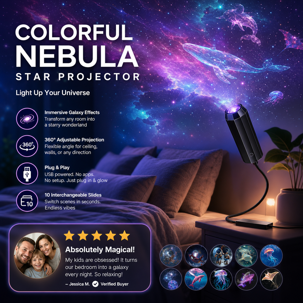 Comaguo® Night Light Projector - Smart Holographic Star Projector